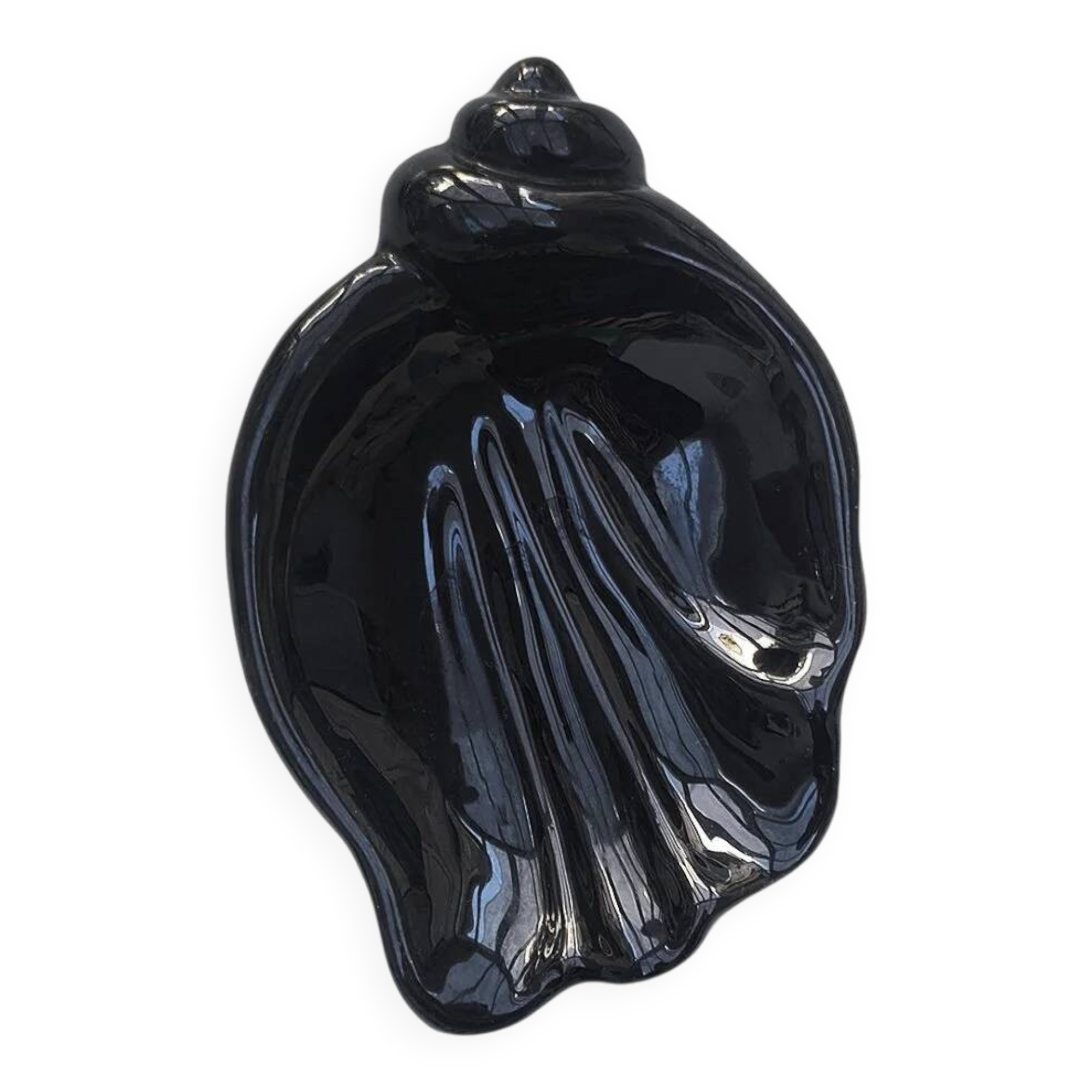 Vide-poche coquillage en céramique noire