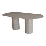 Olya Oblong Dining Table - Natural Travertine