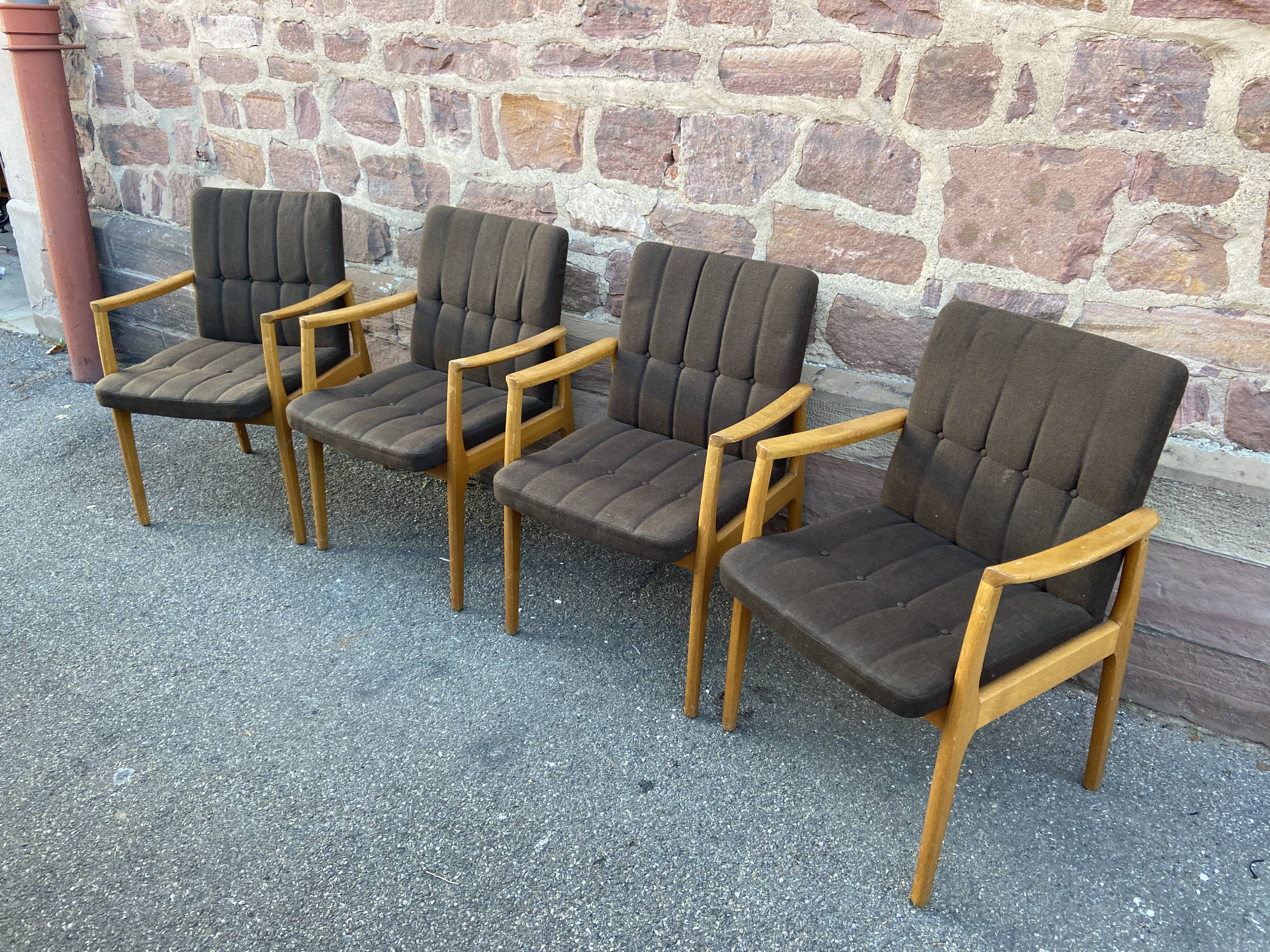 4 armchairs Scandinavian Lounge Chairs 60s Fröscher KG