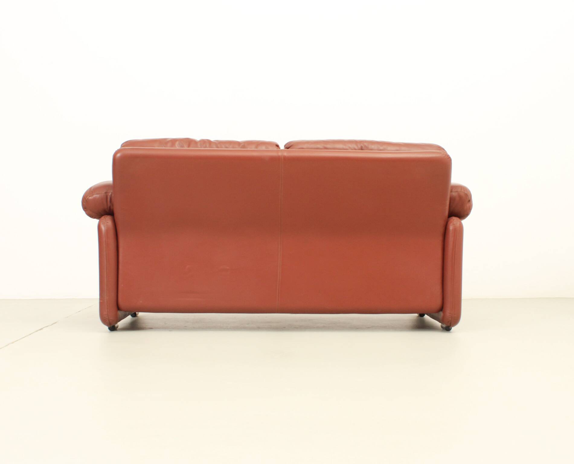 Coronado two-seater sofa by Tobia Scarpa in cognac leather, 1969