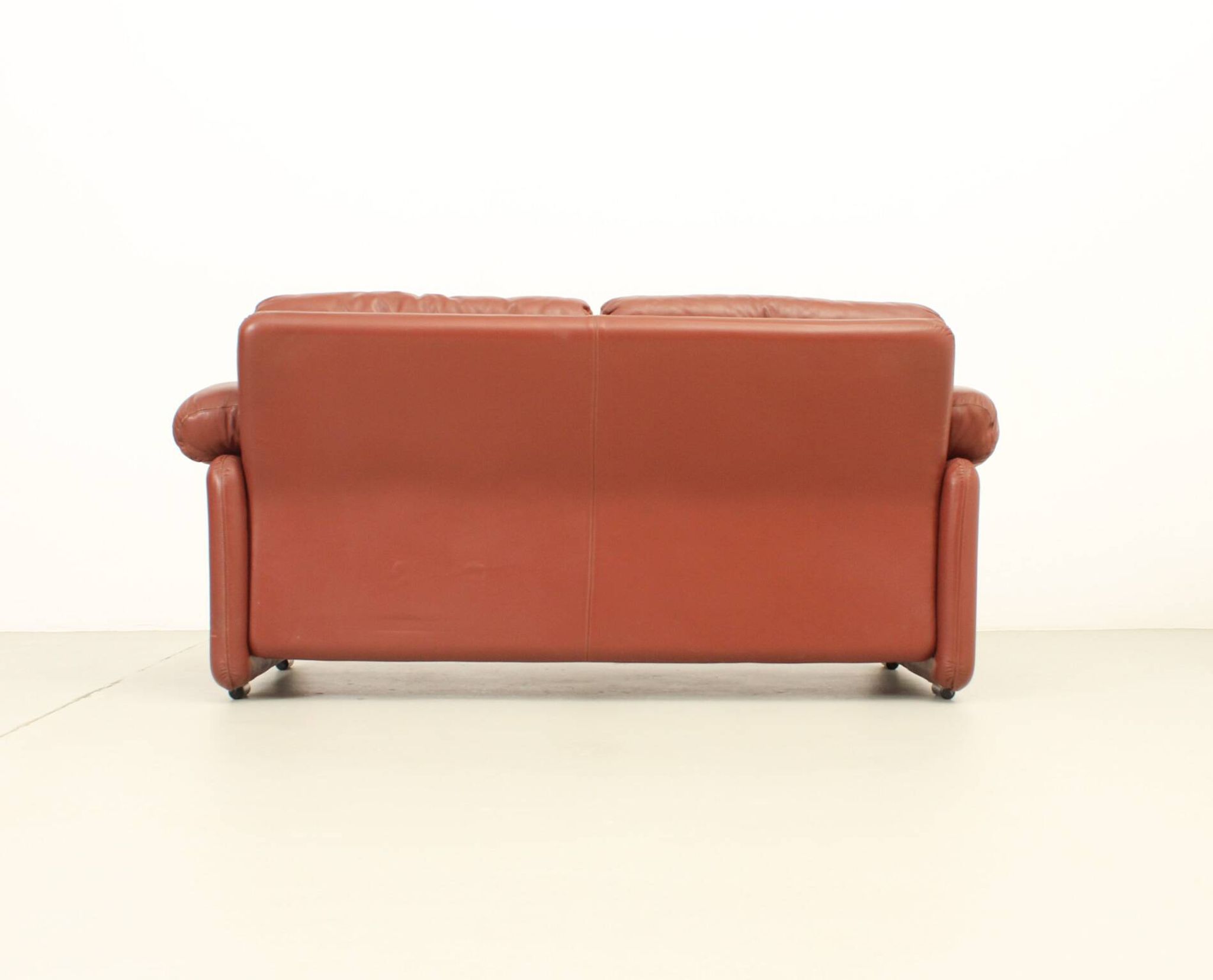 Canapé deux places Coronado de Tobia Scarpa en cuir cognac, 1969