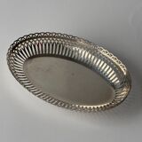 Vintage openwork basket in silver metal