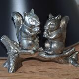 Silver-plated squirrel salt and pepper shakers