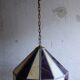 Large cream and purple tiffany style art deco pendant light