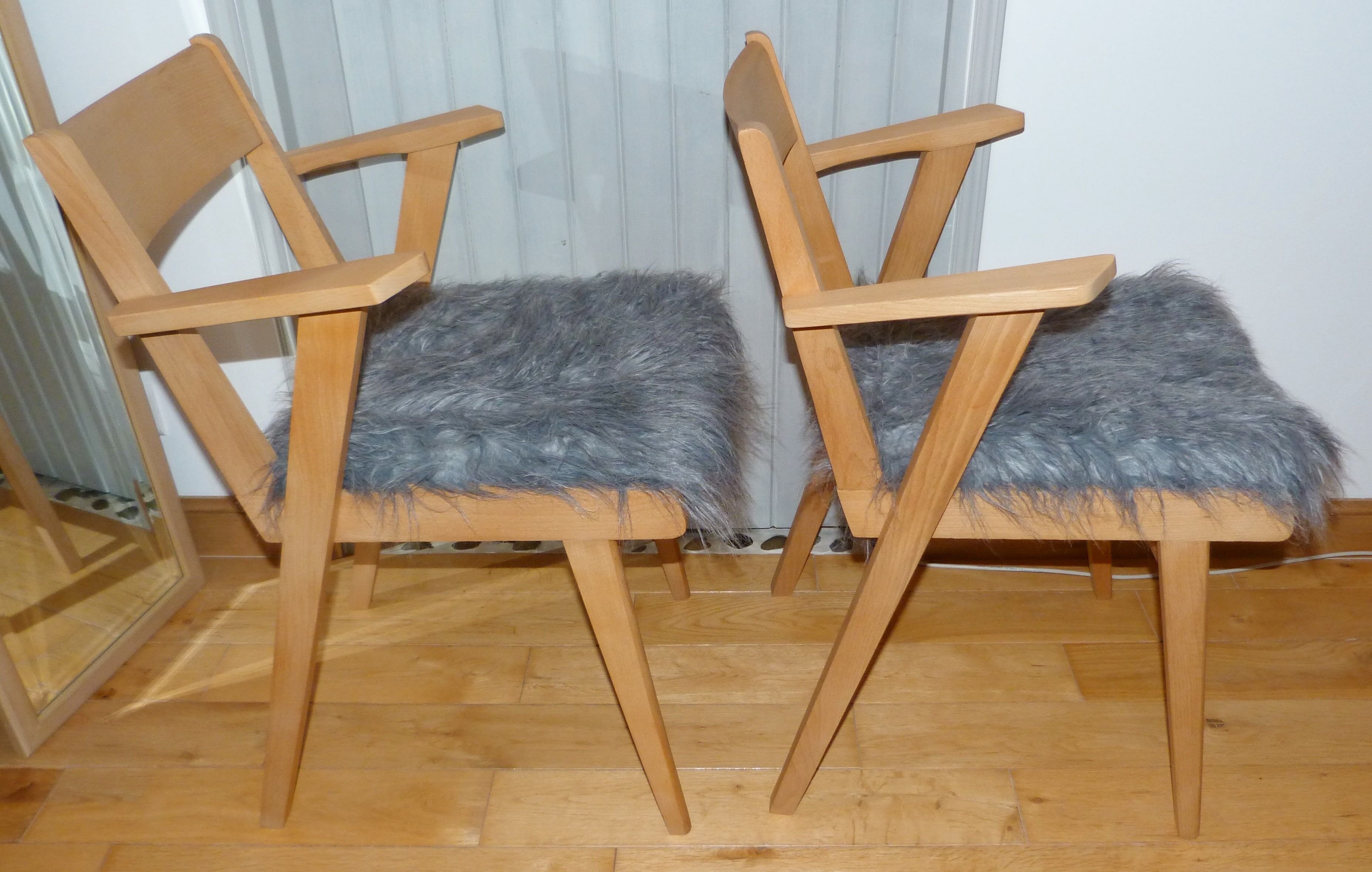 Pair of bridge armchairs of 50s/60s