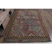 Vintage Turkish Oushak Handmade Wool Cotton Red Area Rug 170x272