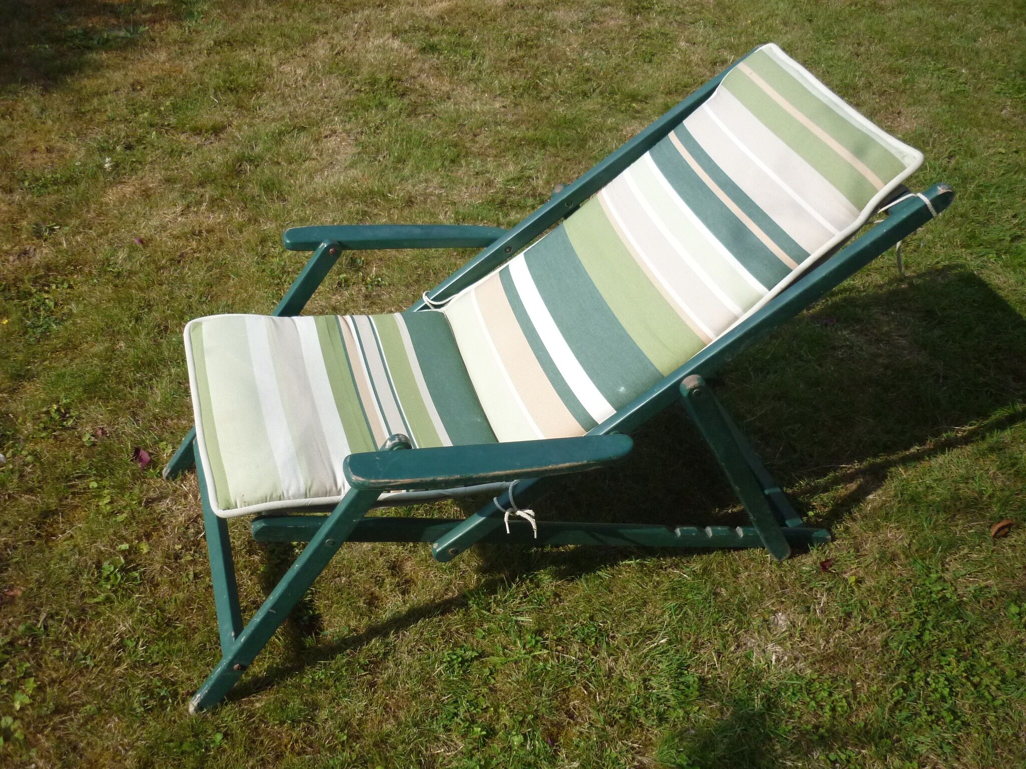 Transat chair fabric and wood folding