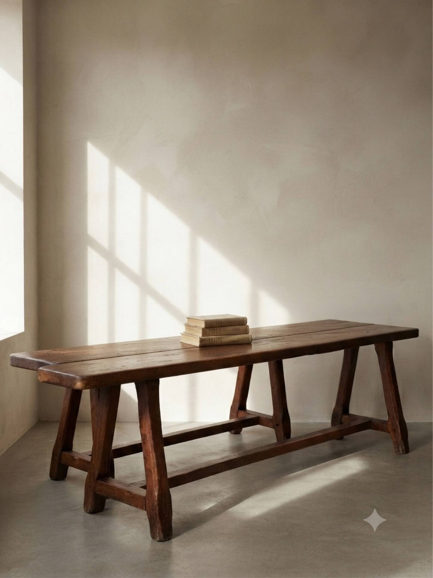 Banc en bois brut vintage