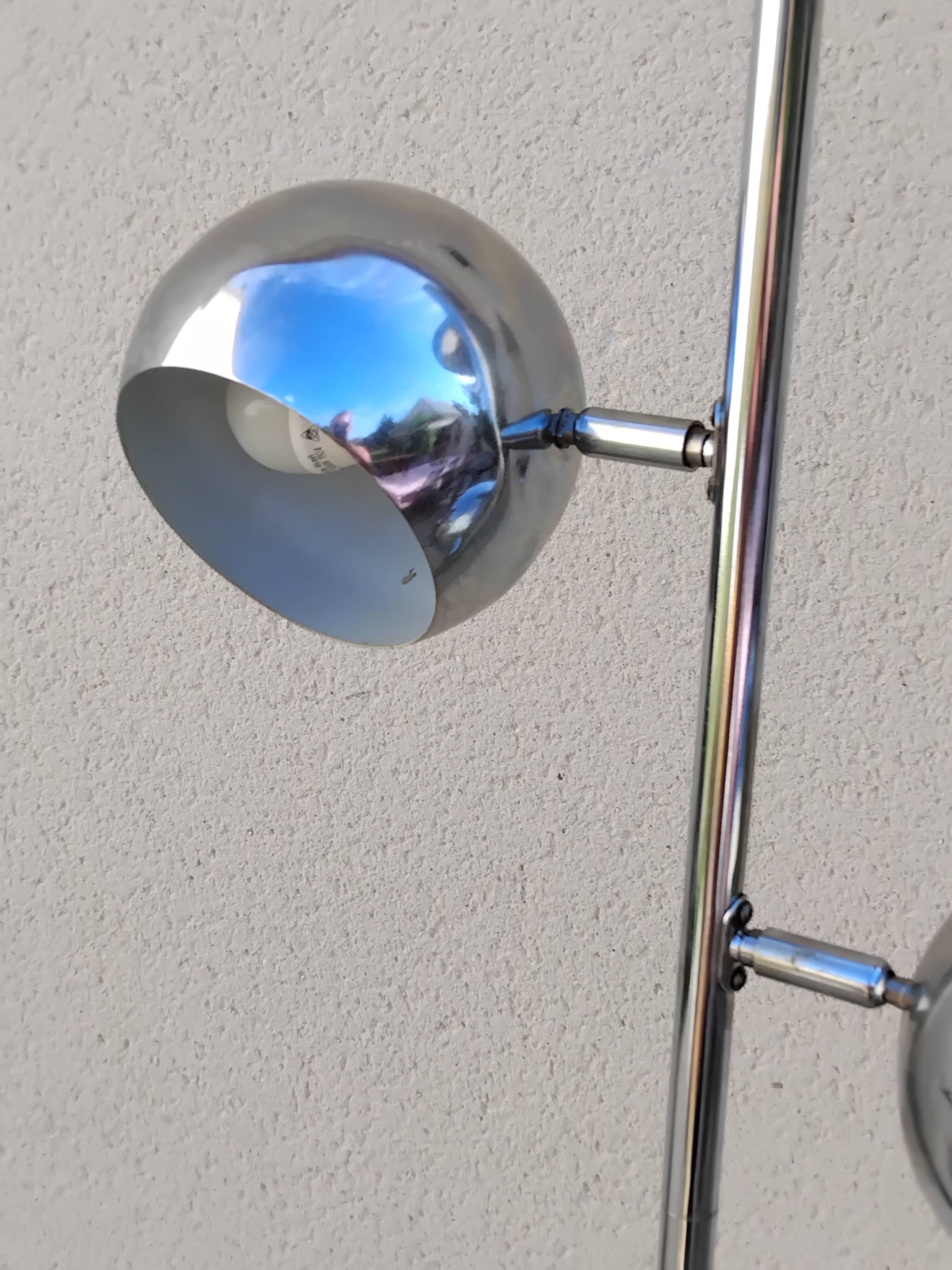 Vintage tulip-shaped space eyeball chrome floor lamp