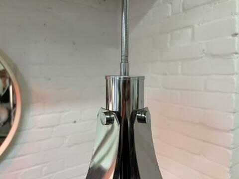 Vintage Space Age chrome and glass chandelier from the 1970s.