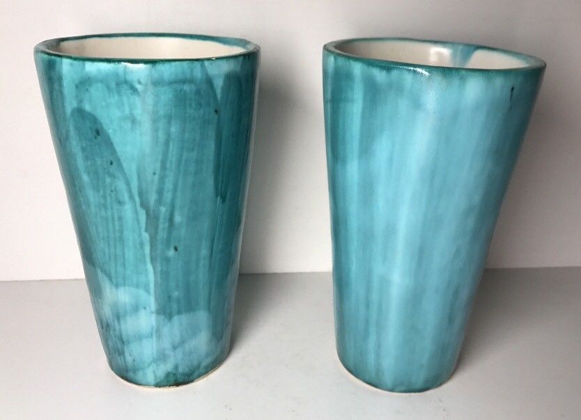 Service to Orange vintage vallauris bonaudi pitcher & 4 glasses