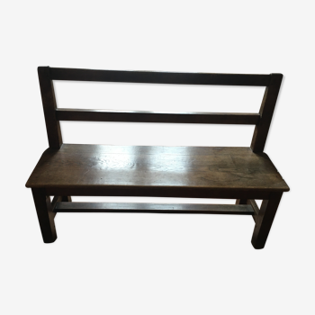 Old solid wood back bench