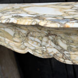 Louis XV style fireplace in purple breccia marble, circa 1880