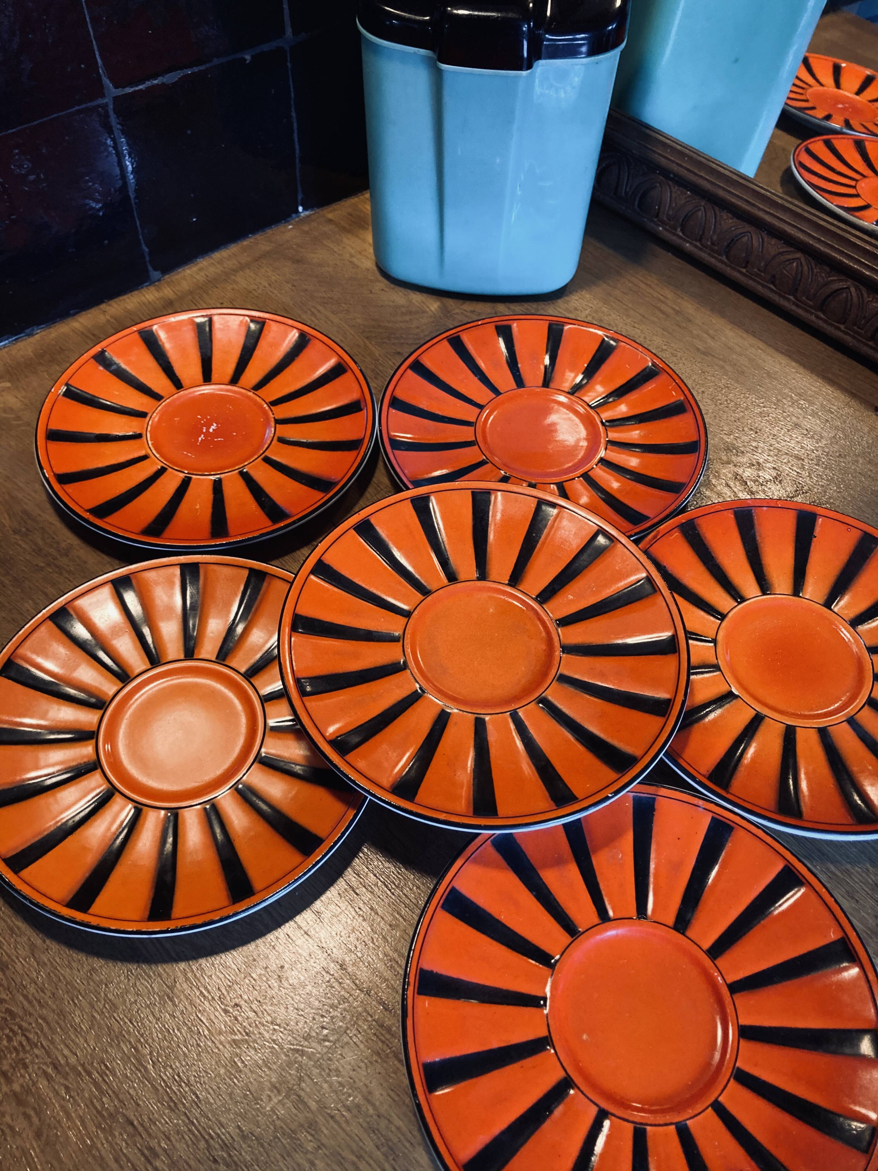 6 sub cups Digoin Sarreguemines