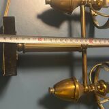 Double lamp fixture in brass, neo-classical style from the 1950s.