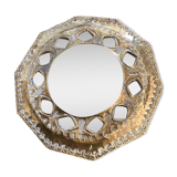 Antique mirror in worked brass