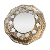 Antique mirror in worked brass