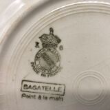 4 hollow plates "lunéville" bagatelle model, hand-painted décor