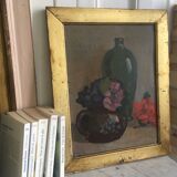 Signed still life oil painting