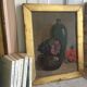 Signed still life oil painting