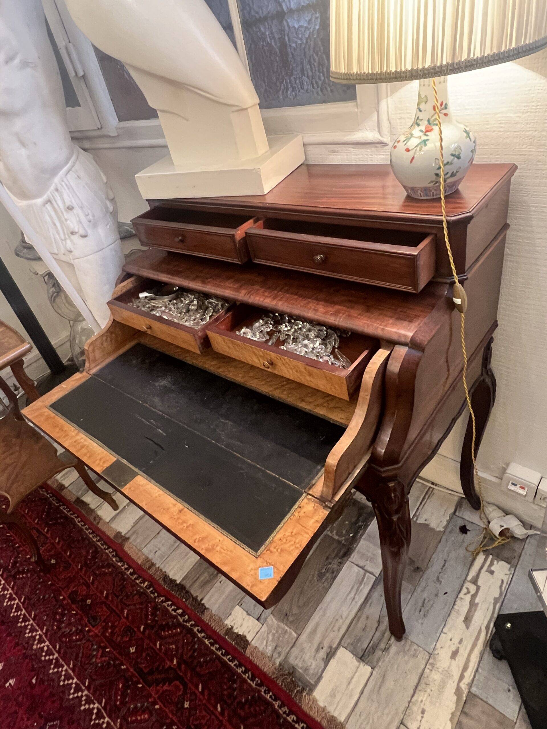 Small Napoleon III mahogany secretary desk, 19th century