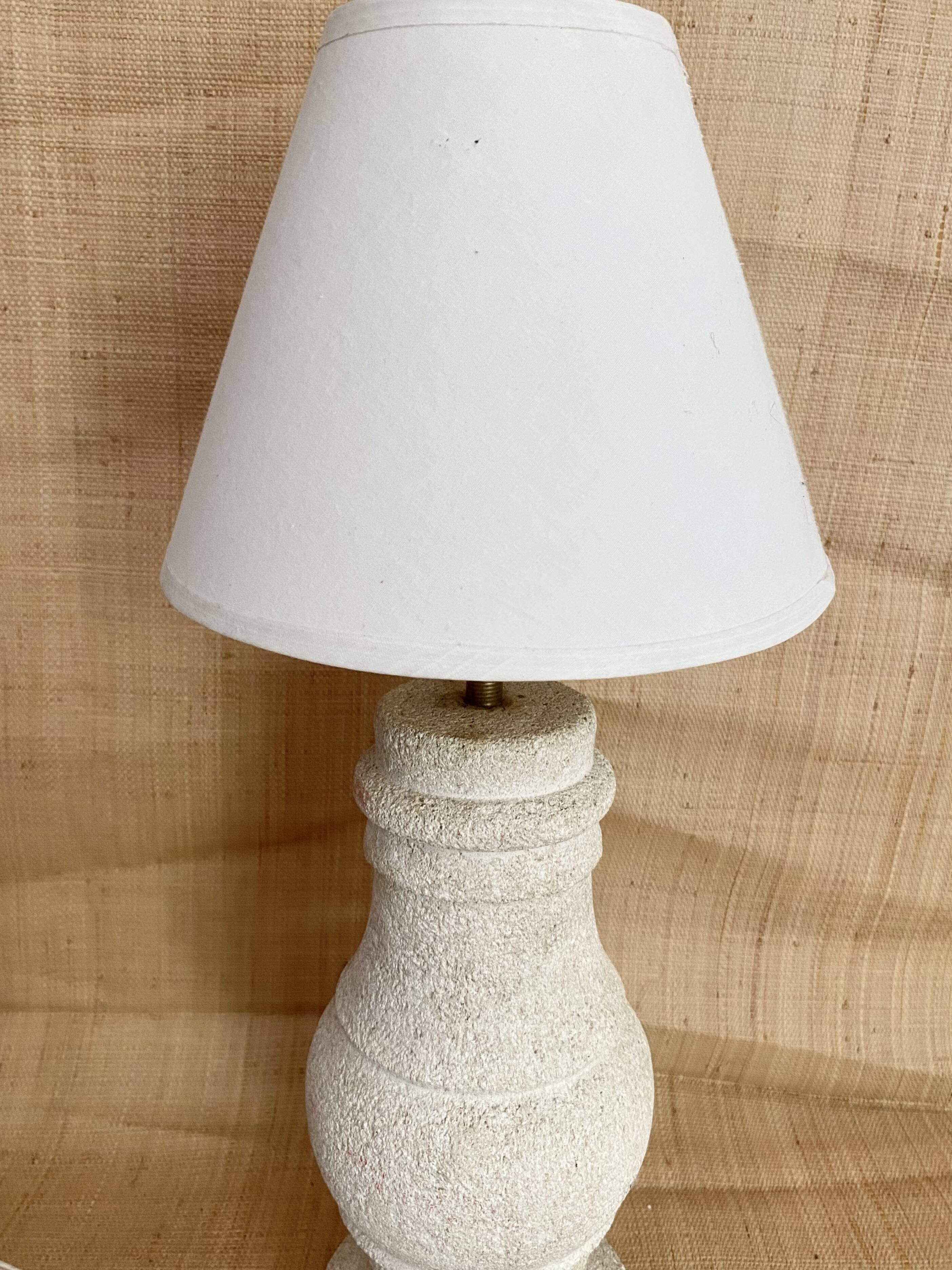 Stone lamp, fabric cable 2M, cotton shade