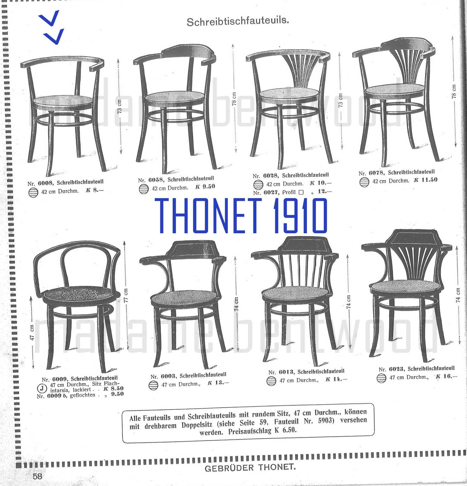 Early 20th century curved wooden office chair