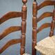 Set of 5 vintage wooden and straw chairs, straw chair, countryside