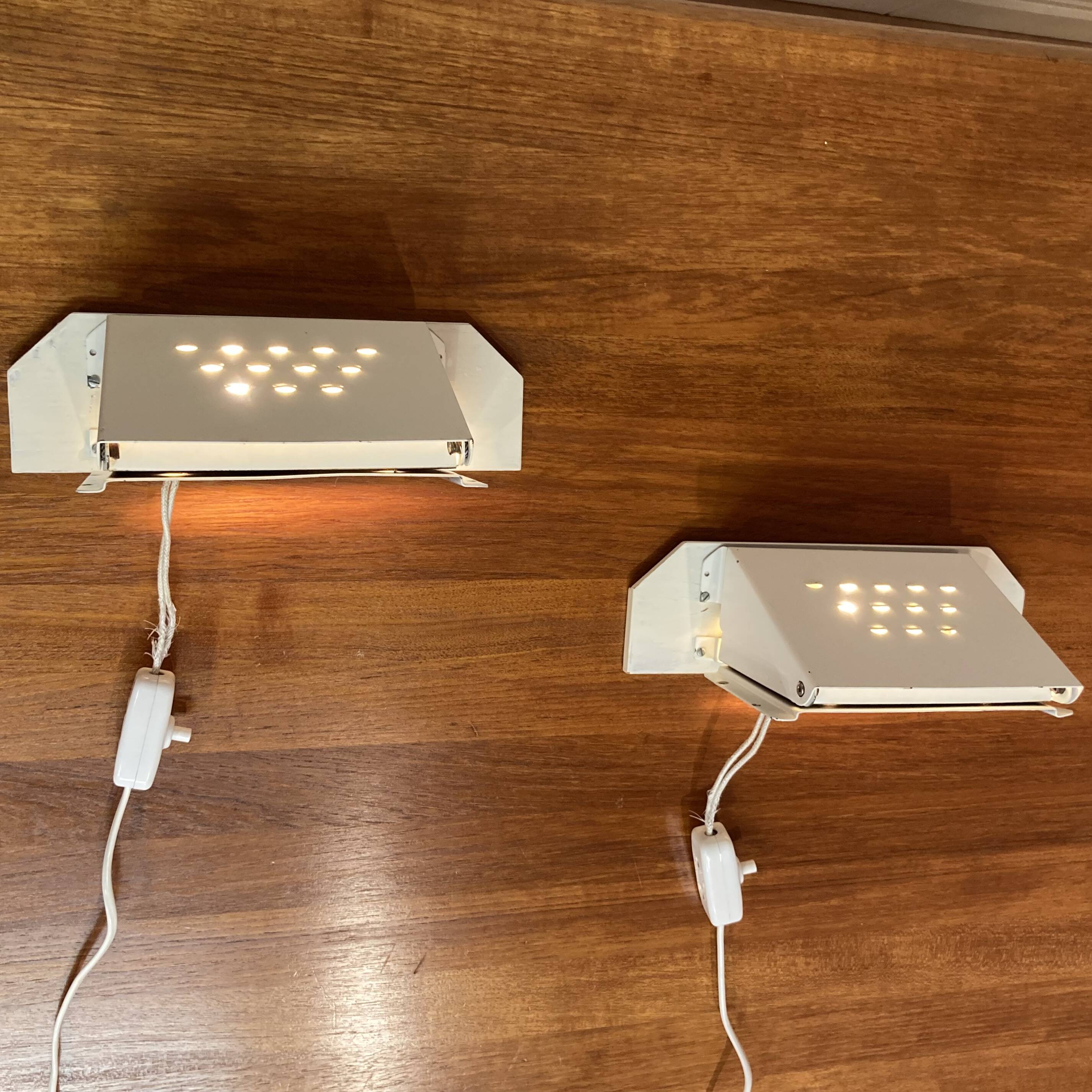 Pair of industrial wall lights in Scandinavian design from the 1950s.
