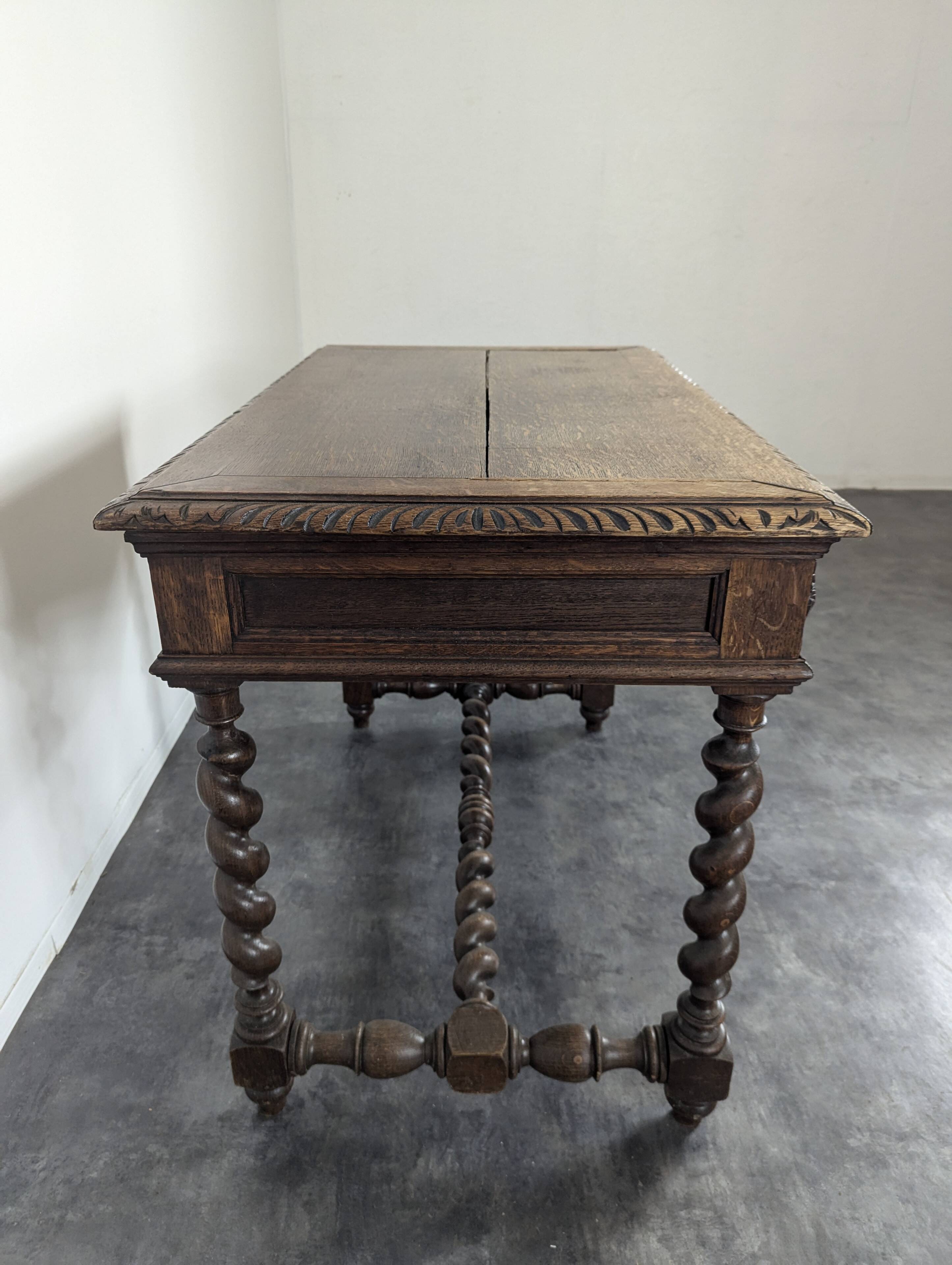 Louis XIII style oak desk
