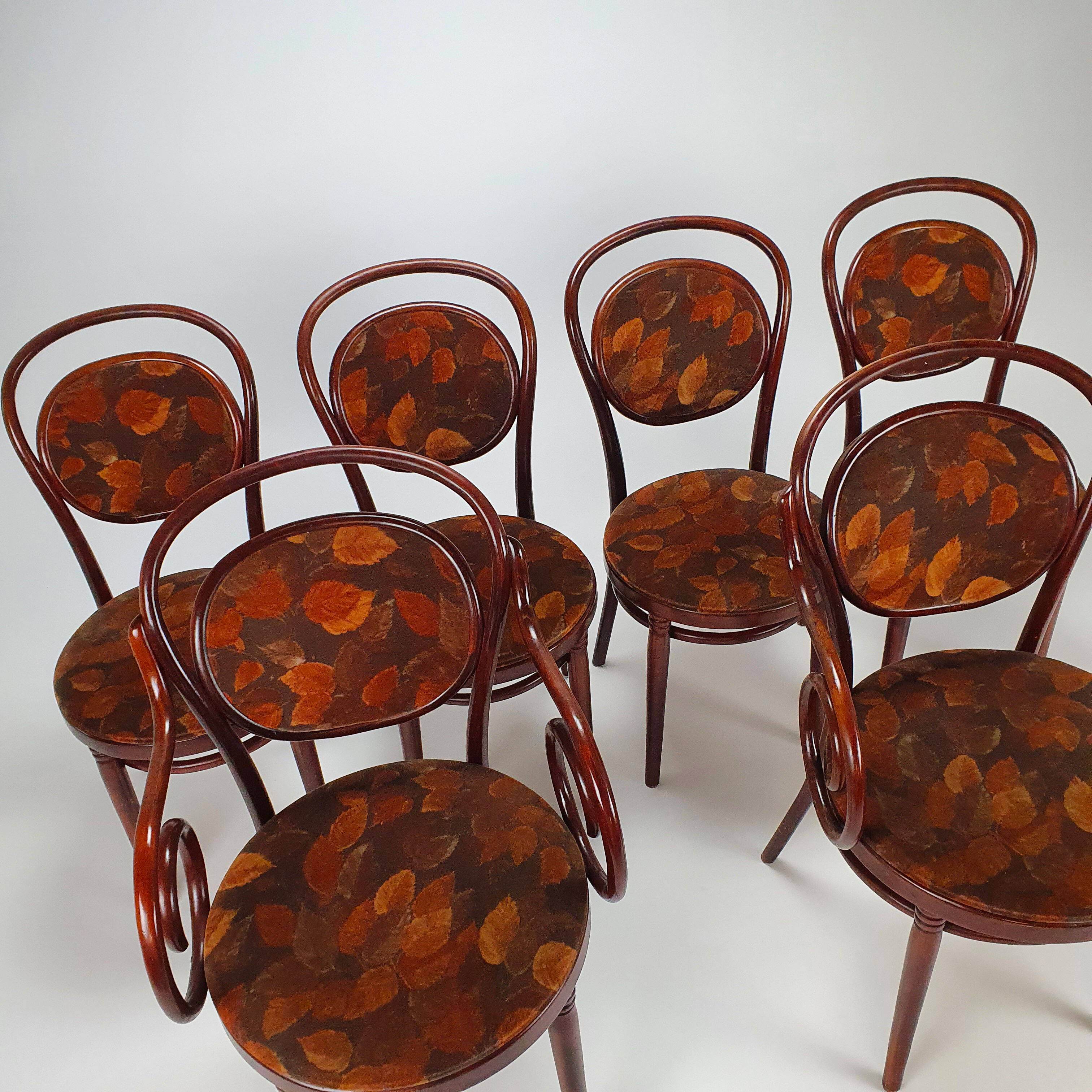 Ensemble de 6 chaises de salle à manger en bois de cerisier, années 1970