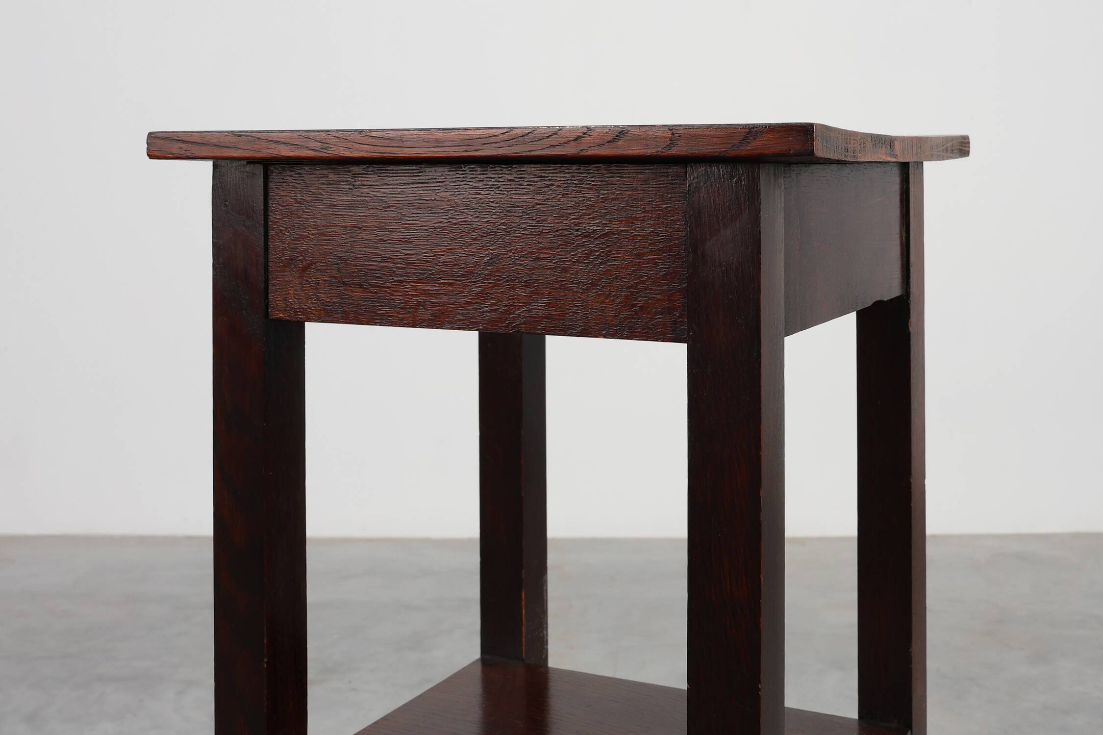 Art Deco dark oak pedestal, Belgium 1920s