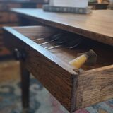 Large solid oak farmhouse table with two drawers 260 cm x 100 cm