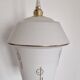 White opaline pendant lamp with gold décor