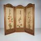 Art Nouveau Room Screen with Embroidered Floral Panels, circa 1900
