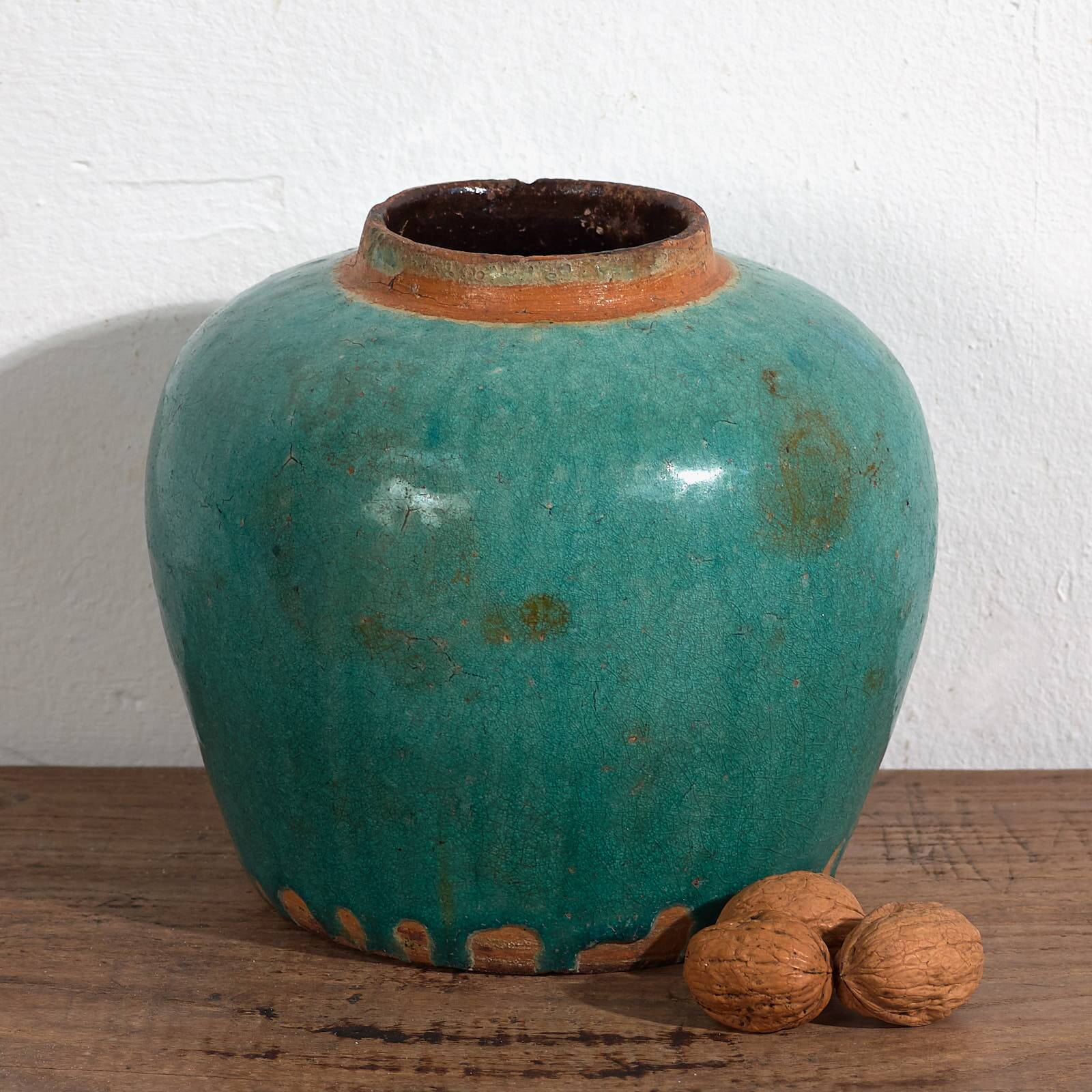 Antique turquoise green vase (circa 1820) #44