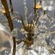 Large Gilded Florentine Tole and Crystal Chandelier, 1950s