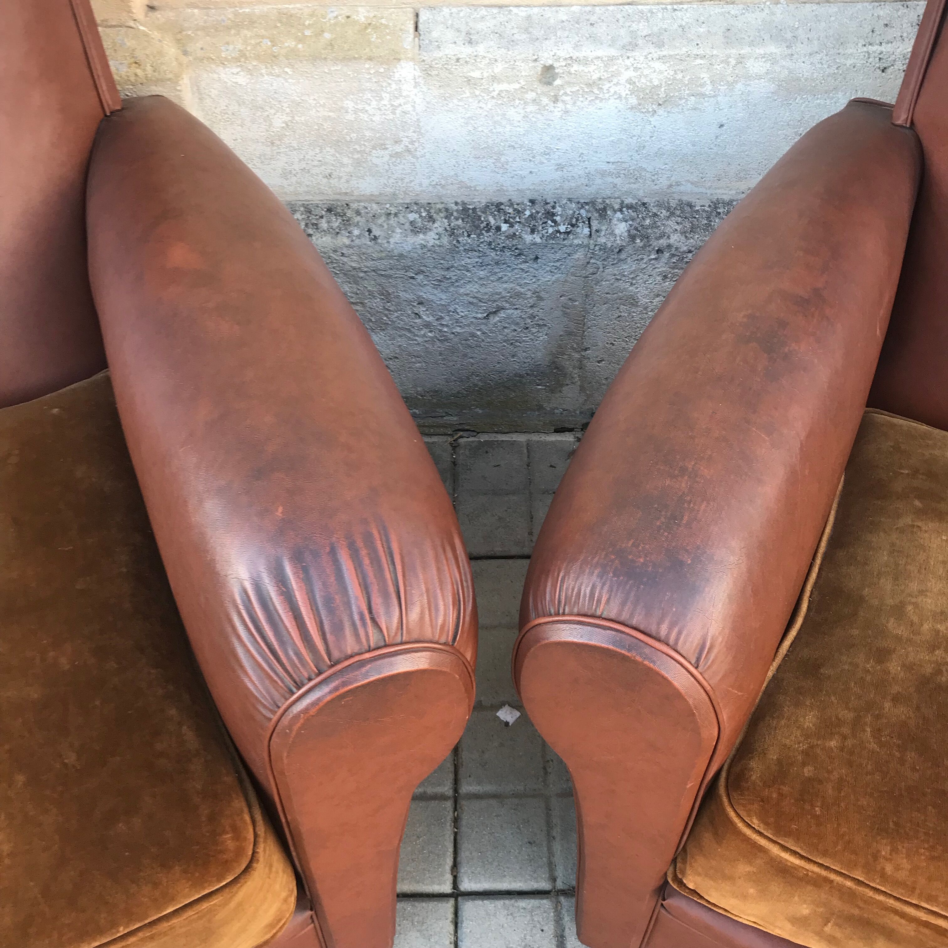 Pair of club armchairs