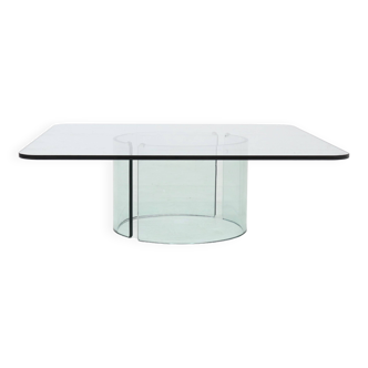 Table basse italienne moderne en verre par Gallotti & Radice années 1970