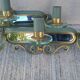 Art Deco luminaire pair of double wall sconces and mirror DLG SUBES AD