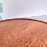 Scandinavian round tray teak vintage