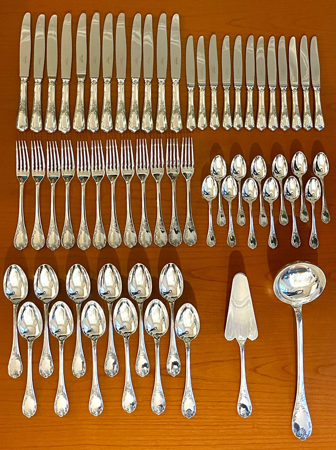 Christofle Marly cutlery set 62 pieces, near new condition