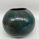 blue green ball vase