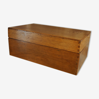 Vintage lined interior wooden long box