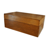 Vintage lined interior wooden long box