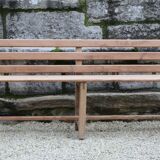 Large bench with solid wood backrest, 1930 Brittany