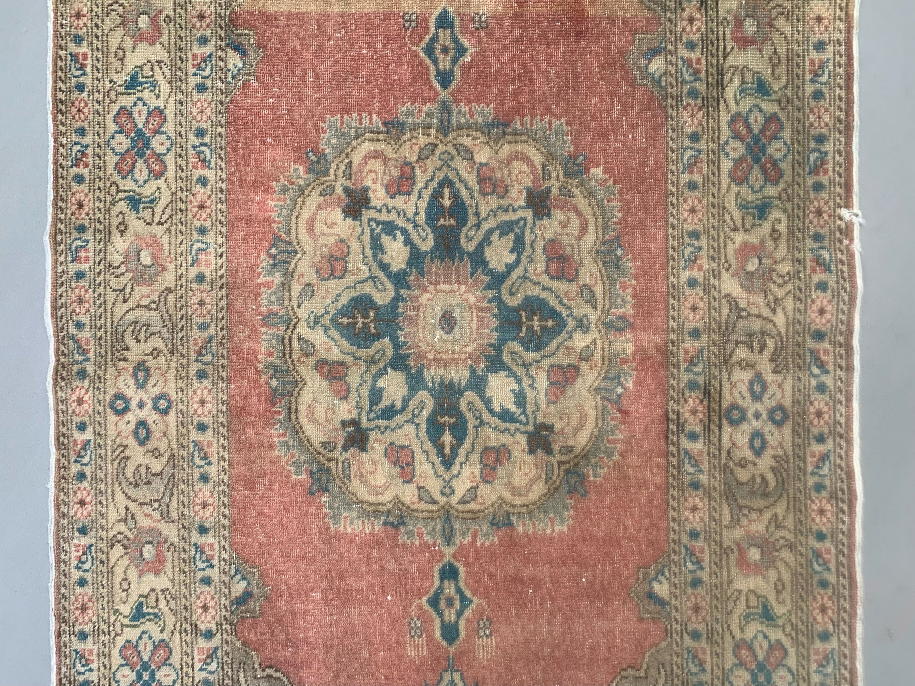 Vintage turkish oushak rug 187x91 cm carpet