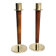 Pair of Danish Art Deco Candle Holders  in Wood & Brass