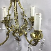 Lustre cage à  4 lumières bronze et cristal
