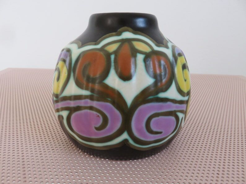 Bergen ceramic vase signed art deco 20s 30s